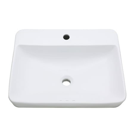 Fauceture EV2318 Century 23" Rectangular Ceramic Drop-In Bathroom Sink, White EV2318